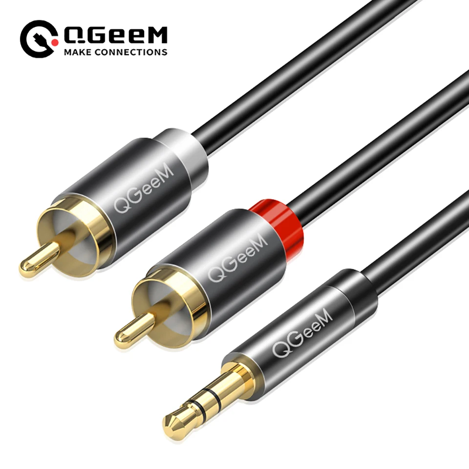 Home Cinema Beamer - สายเคเบิล QGeeM RCA 2RCA ถึง 3.5