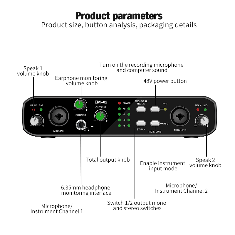 Shure Mic Sm58 - อินเทอร์เฟซเสียงพร้อมไมโครโฟน 48V Preamp 32 บิต/384KHz ความละเอียดเสียงสําหรับกีตาร์ไฟฟ้า
