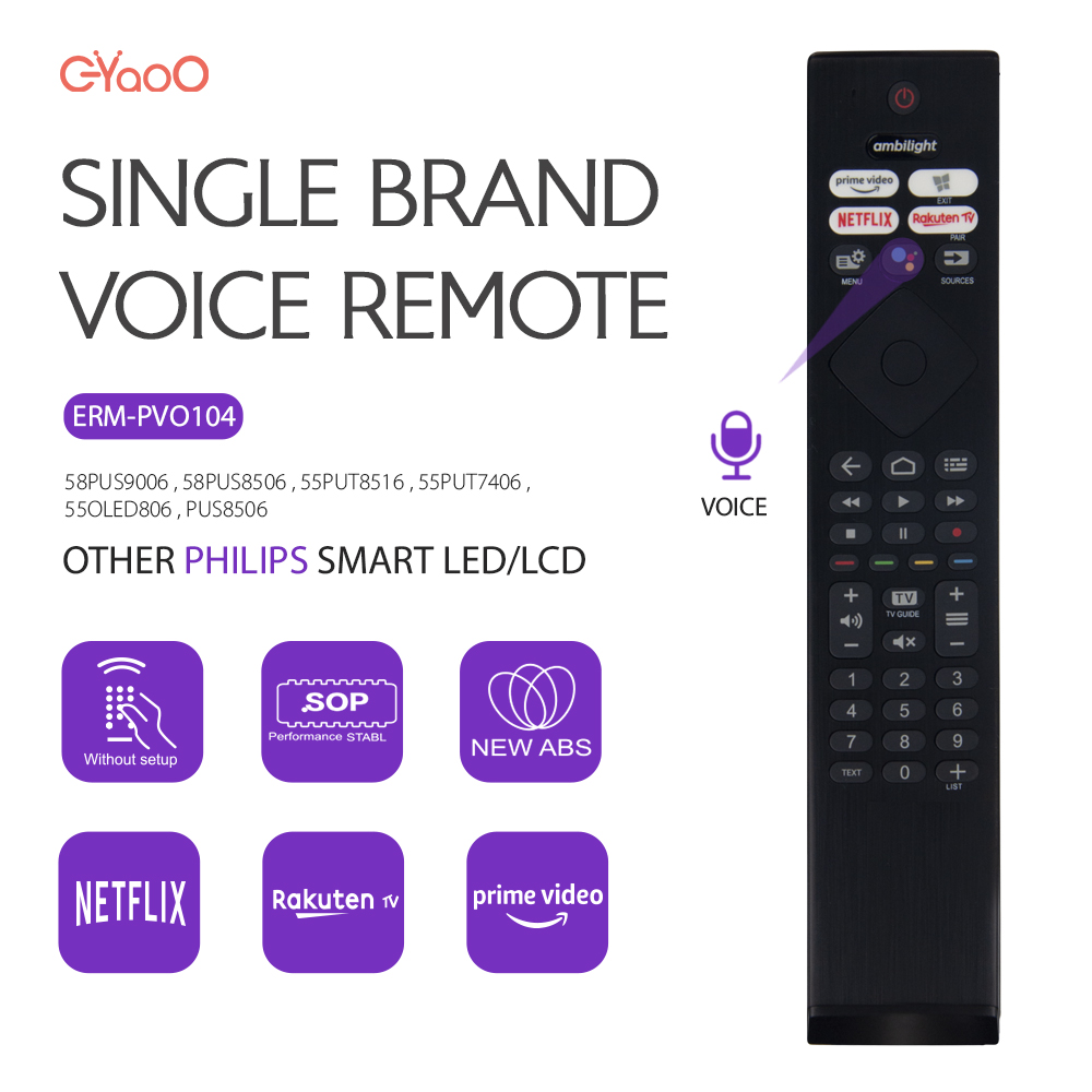 Home Cinema Philips - เสียงทีวีรีโมทคอนโทรล 58PUS8506/12 Android TV Remoto 50PUS8506