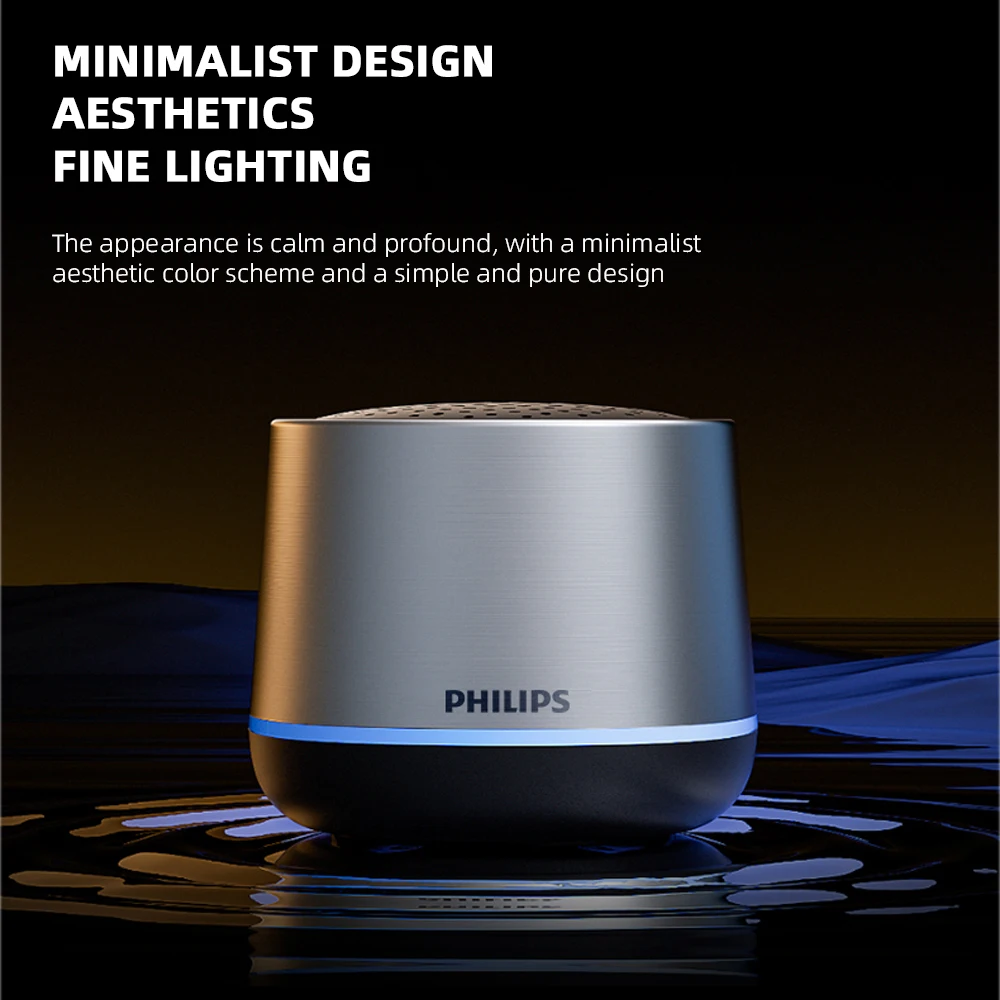 Home Cinema Philips - ฟิลิปส์ TAS1009 ลำโพงบลูทูธไร้สาย มินิแบบพกพา เสียงทรงพลังสำหรับวางบนโต๊ะ แบตเตอรี่