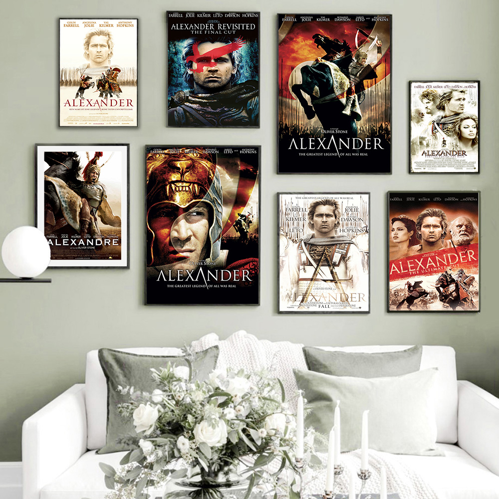 Home Cinema The Drama - Alexander Epic ประวัติศาสตร์ละครฟิล์มโปสเตอร์ภาพยนตร์ Art พิมพ์สติ๊กเกอร์ติดผนังวิดีโอ Room