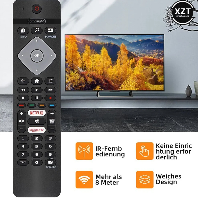 Home Cinema Philips - BRC0884402อะไหล่รีโมทคอนโทรลสำหรับ Philips Ambilight 4K สมาร์ททีวี LED