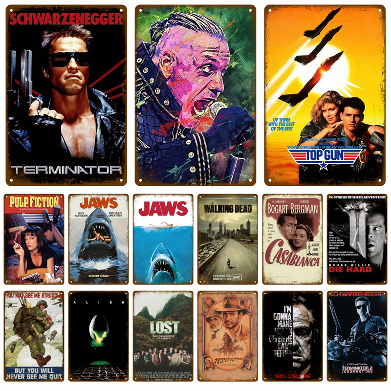Home Cinema Gadgets - ป้ายโลหะ HD สไตล์วินเทจ โปสเตอร์ภาพยนตร์คลาสสิก ของตกแต่งผนัง -