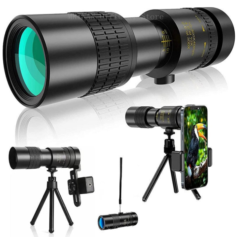 Home Cinema Center - กล้องส่องทางไกลที่มีประสิทธิภาพซูมความละเอียด HD 10-300X สำหรับการตั้งแคมป์ในระยะยาวกล้องโทรทรรศน์ตาเดียวแบบ BAK4-Prisms
