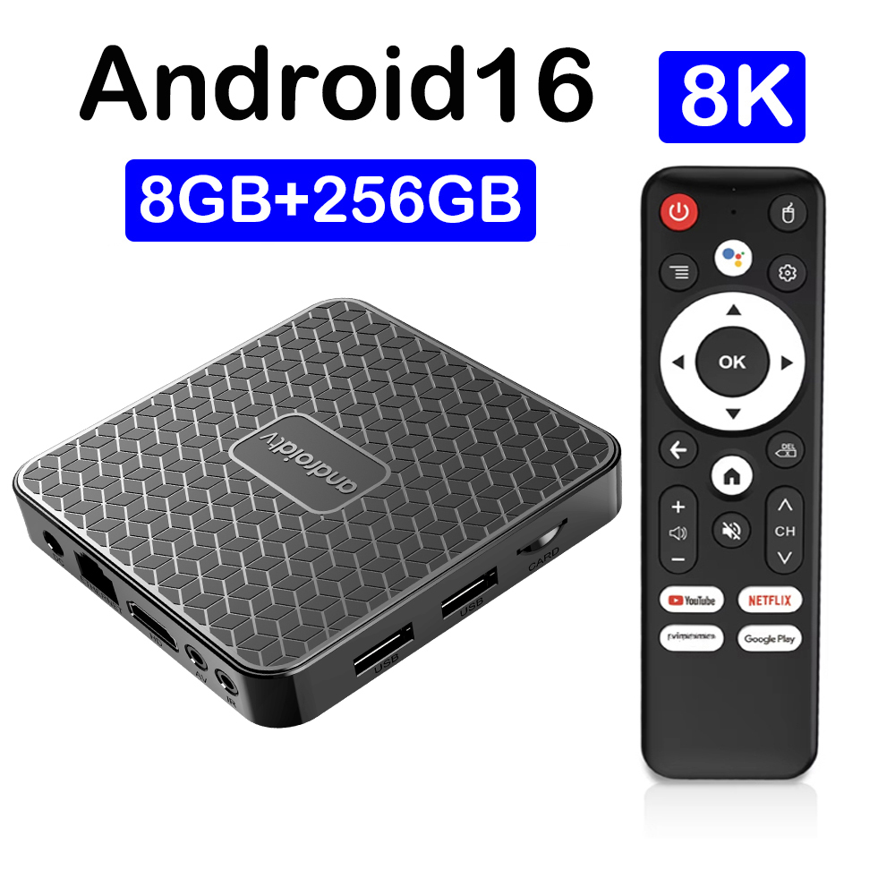 Home Cinema Gadgets - สมาร์ทโฮมเธียเตอร์ T8S 8K แอนดรอยด์ 16 สมาร์ททีวีบ็อกซ์