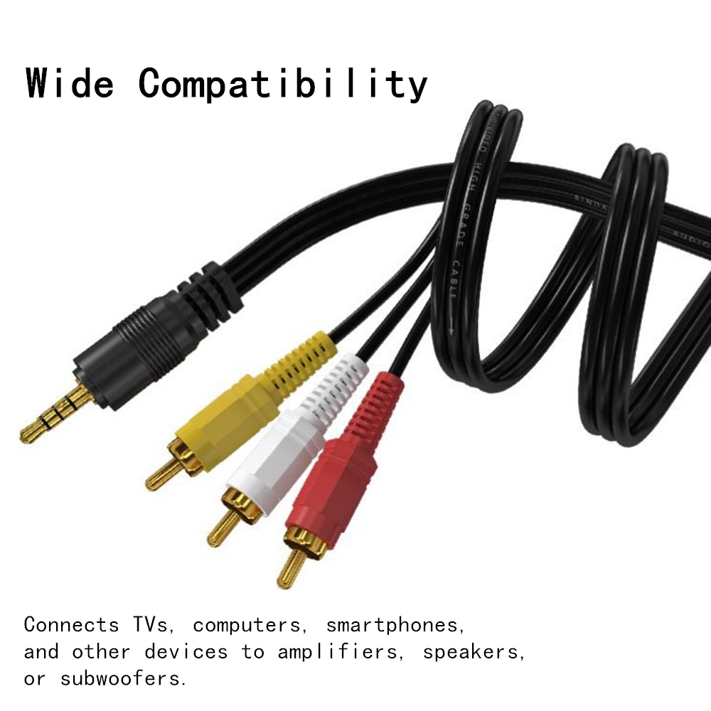 Home Cinema Beamer - 3.5 มม.ถึง 3 RCA Audio Video