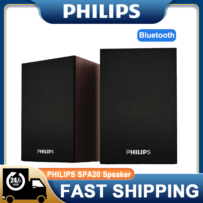 Home Cinema Philips - ลำโพงบลูทูธ SPA20 Philips ของแท้เสียงรอบทิศทาง360องศาเชื่อมต่อแบบไร้สายและมีสายสำหรับพีซีคอมพิวเตอร์มาร์ทโฟนแล็ปท็อป