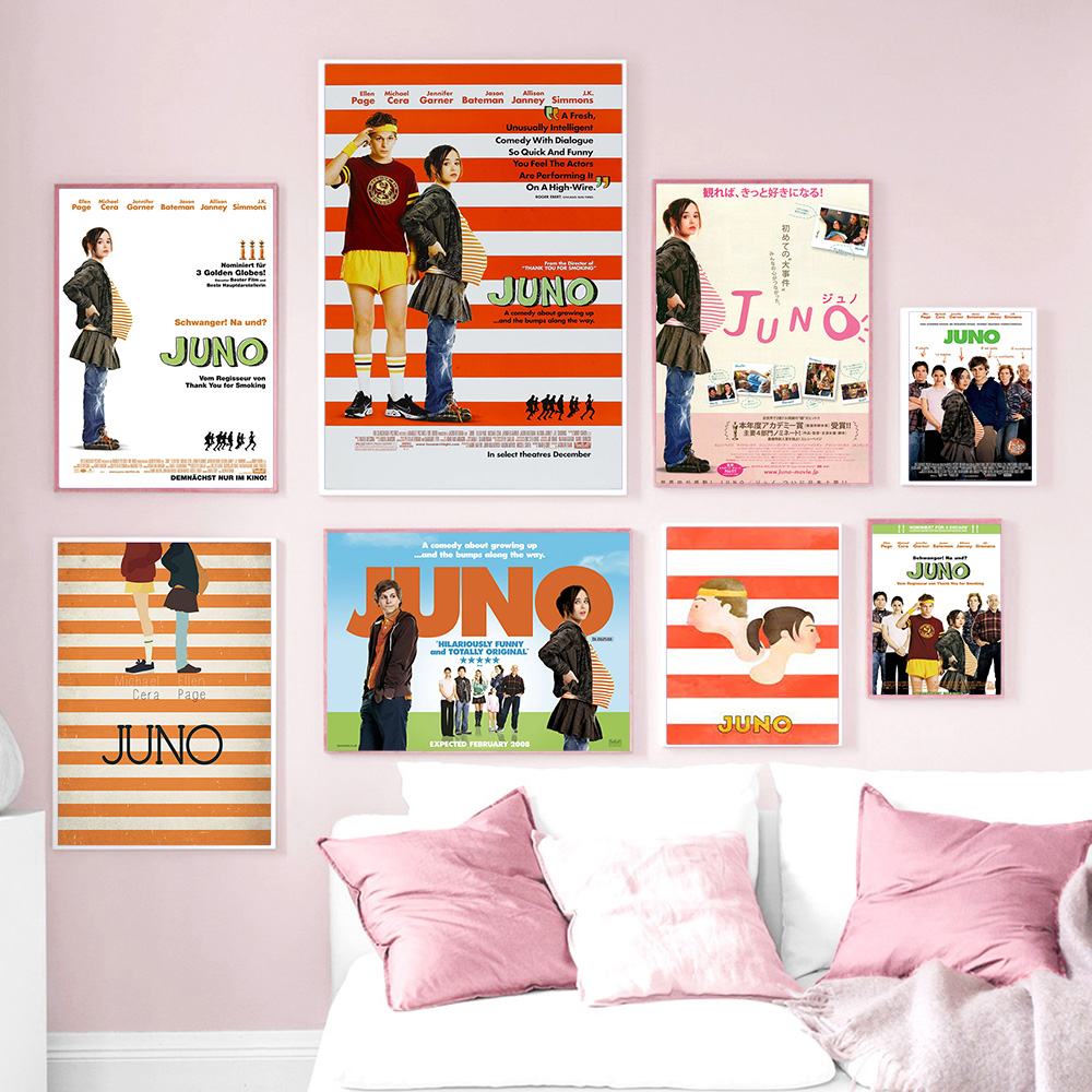 Home Cinema The Drama - Juno ละครตลกฟิล์มโปสเตอร์ภาพพิมพ์ศิลปะวิดีโอห้อง Cinema Wall สติกเกอร์ภาพยนตร์ผ้าใบจิตรกรรมการตกแต่งบ้าน