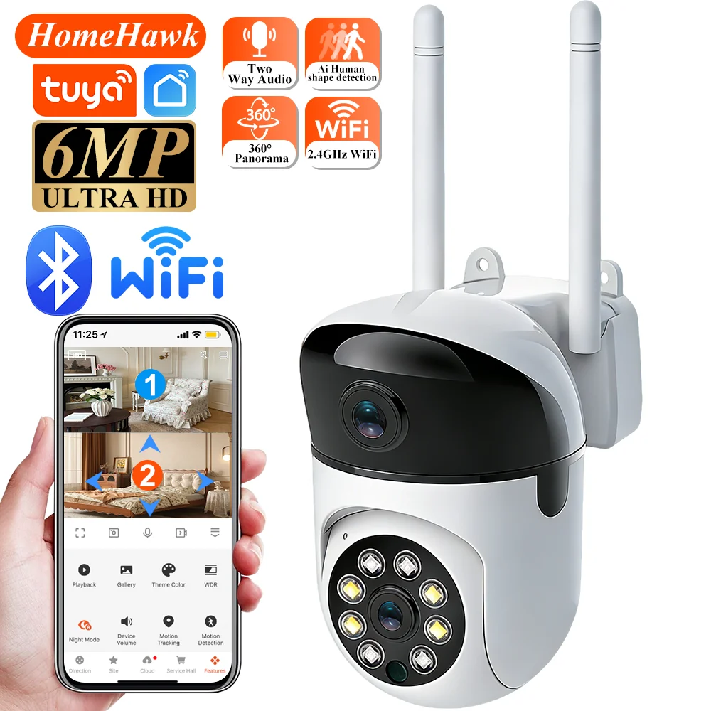 Home Cinema Wall Panels - กล้องวงจรปิดภายในอาคาร Wifi Tuya Smart Life 6MP