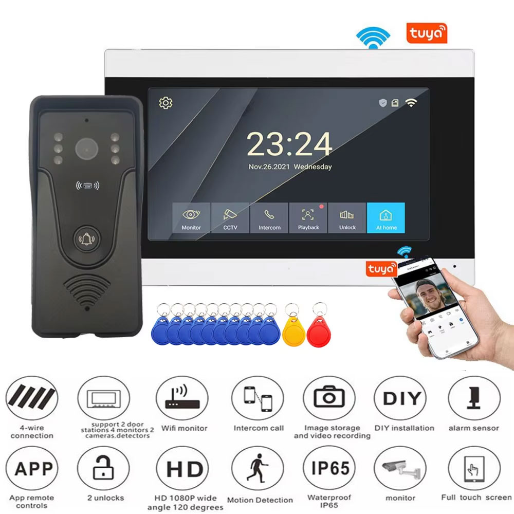Home Cinema Wall Panels - Tuya 1080P 7 นิ้วหน้าจอสัมผัสสีไร้สาย WiFi Video