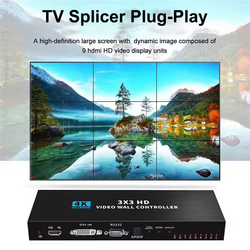 Home Cinema Wall Panels - 4K HDMI Video Wall Controller 3X3