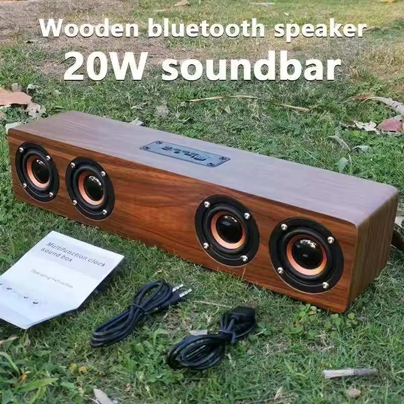 W8C 12W ลำโพงบลูทูธไม้พร้อมลำโ - Home Cinema Subwoofer บทวิจารณ์และราคา