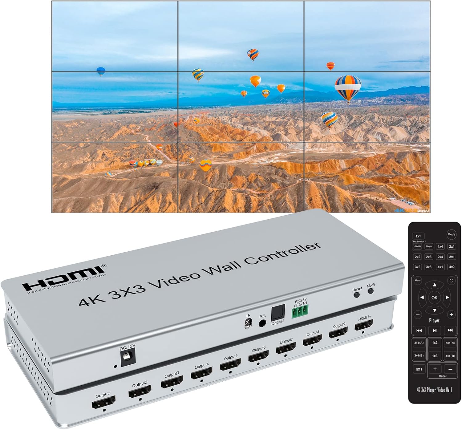 4K 3x3 HDMI Video Wall Control - Home Cinema Wall Panels บทวิจารณ์และราคา