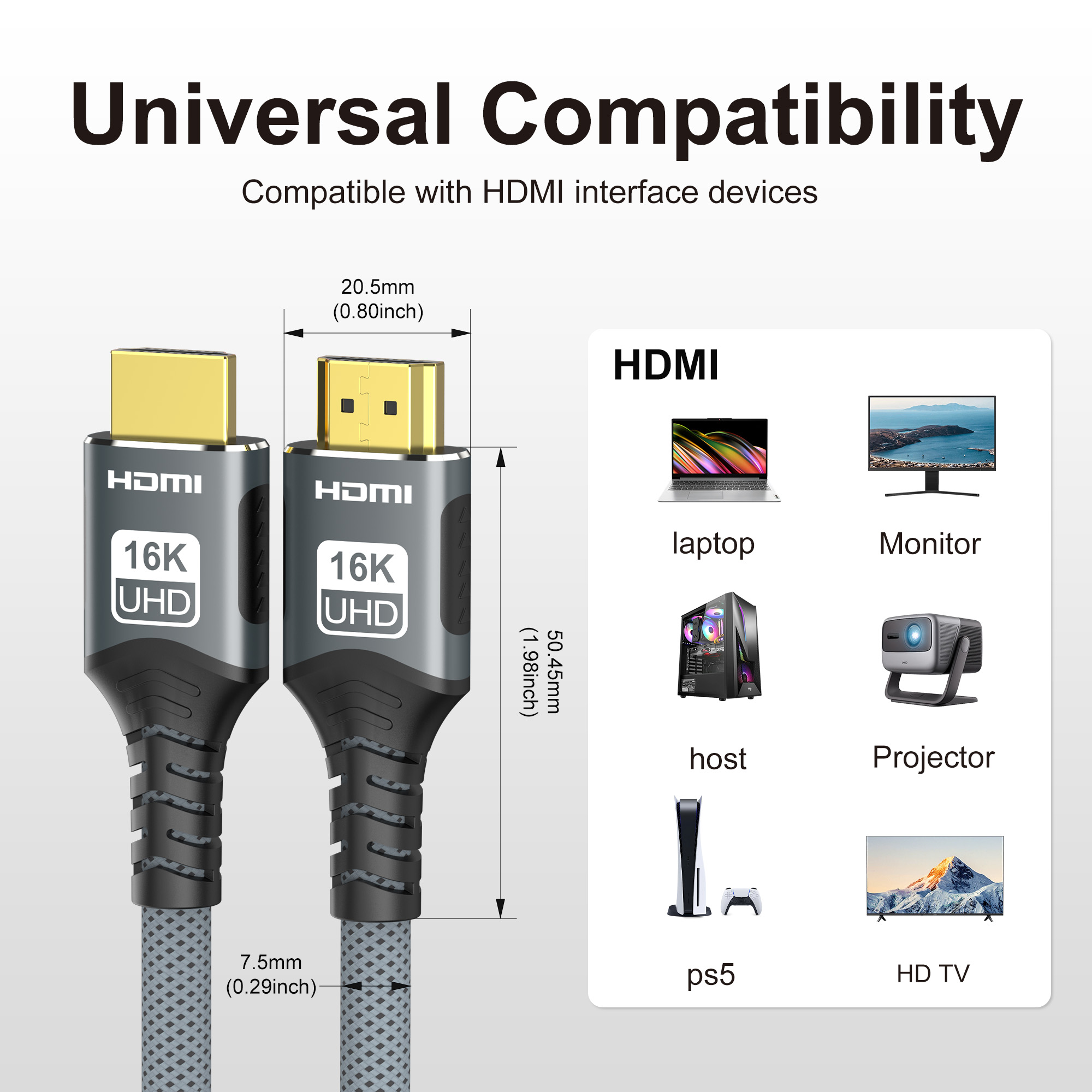 16K HDMI 2.2 สายเคเบิล 96Gbps  - Home Cinema Gaming บทวิจารณ์และราคา