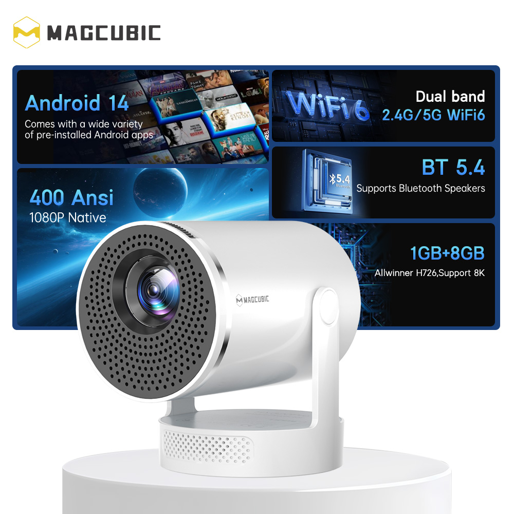 โปรเจคเตอร์ Magcubic Android 1 - Home Cinema Gadgets บทวิจารณ์และราคา