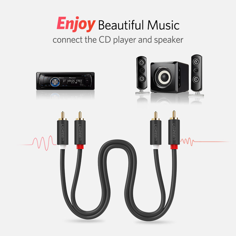 UGREEN 2RCA 2 RCA ตัวผู้ชายสาย - Home Cinema Beamer บทวิจารณ์และราคา