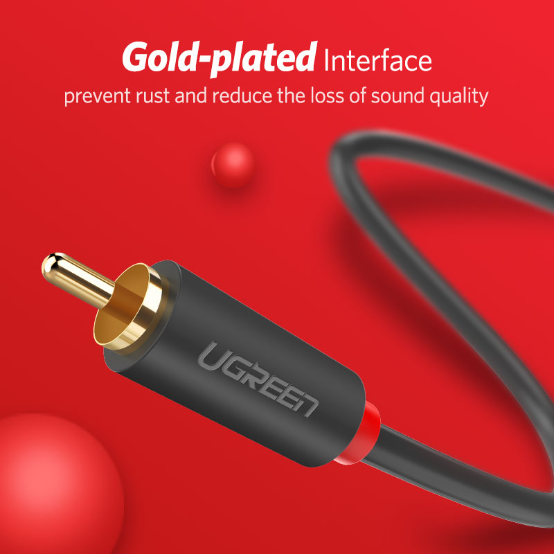 UGREEN 2RCA 2 RCA ตัวผู้ชายสาย - Home Cinema Beamer บทวิจารณ์และราคา