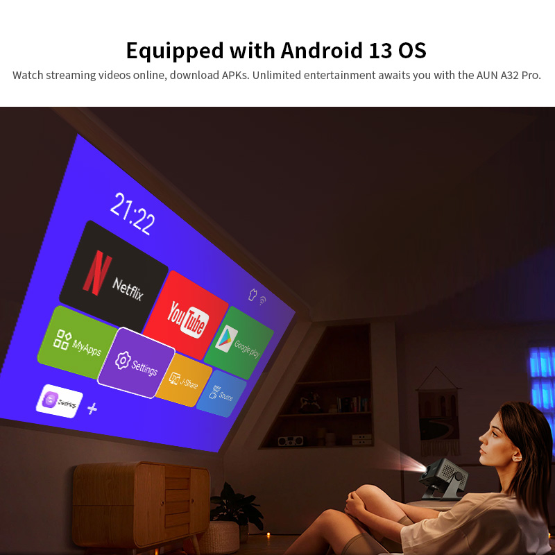AUN A32 Pro Android 13 โปรเจคเ - Home Cinema Gadgets บทวิจารณ์และราคา