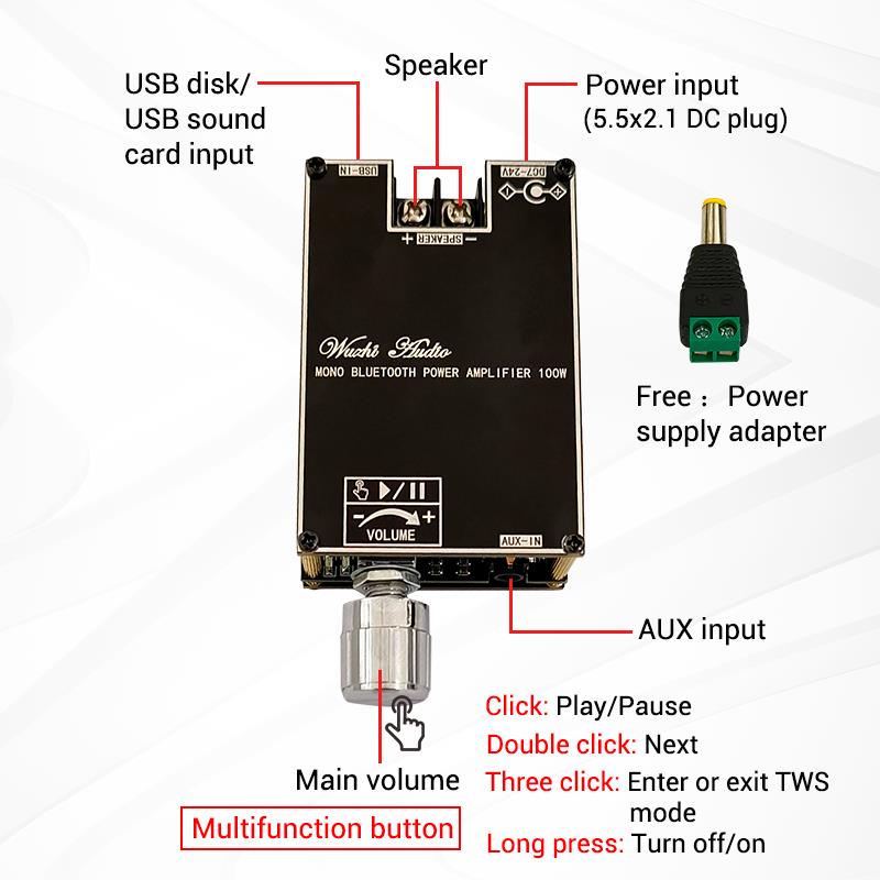โมดูลเครื่องขยายเสียงบลูทูธ 5. - Home Cinema Beamer บทวิจารณ์และราคา