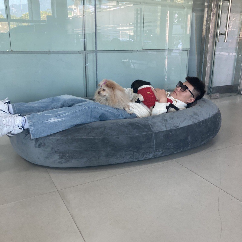 โซฟาเป่าลมพกพา PVC เก้าอี้ลมพั - Recliner Sofa Cover บทวิจารณ์และราคา