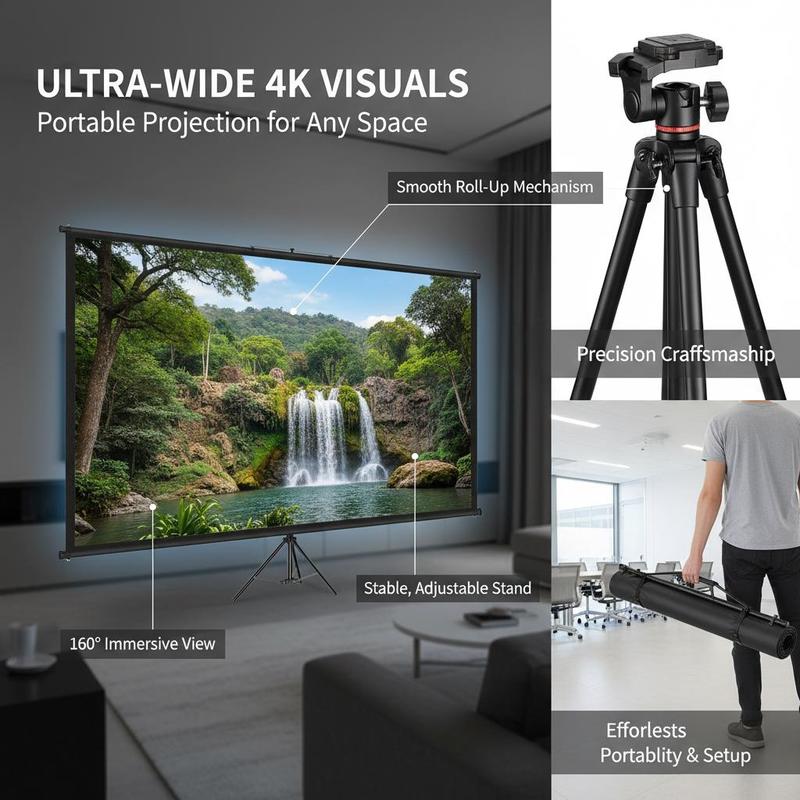จอแสดงผลแบบพกพา 110 นิ้ว 16:9  - Home Cinema Gaming บทวิจารณ์และราคา