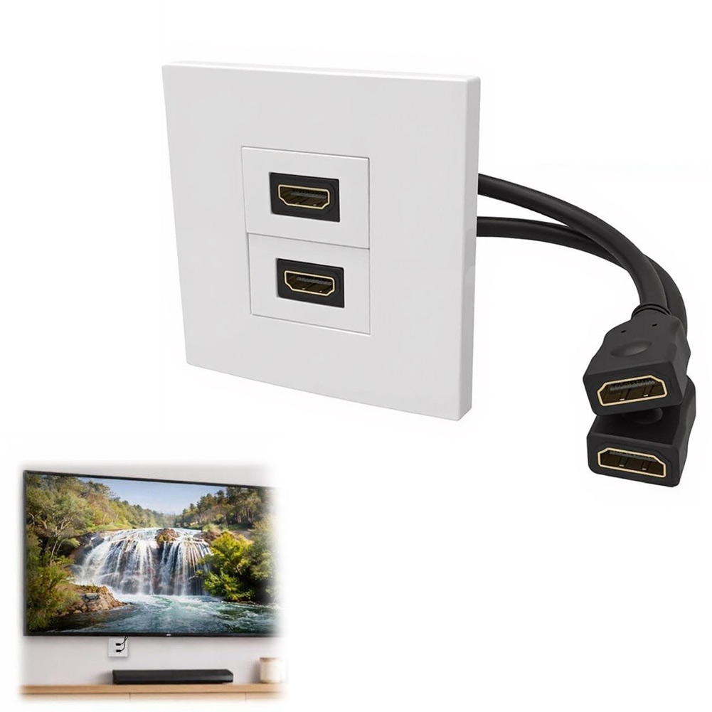 แผ่นปิดผนังแบบสองพอร์ตพร้อมสาย - Home Cinema Gaming บทวิจารณ์และราคา