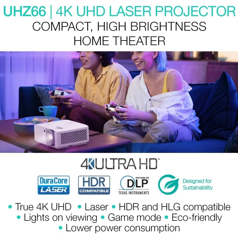 โปรเจคเตอร์ Optoma UHZ66 สำหรั - Home Cinema Gaming บทวิจารณ์และราคา
