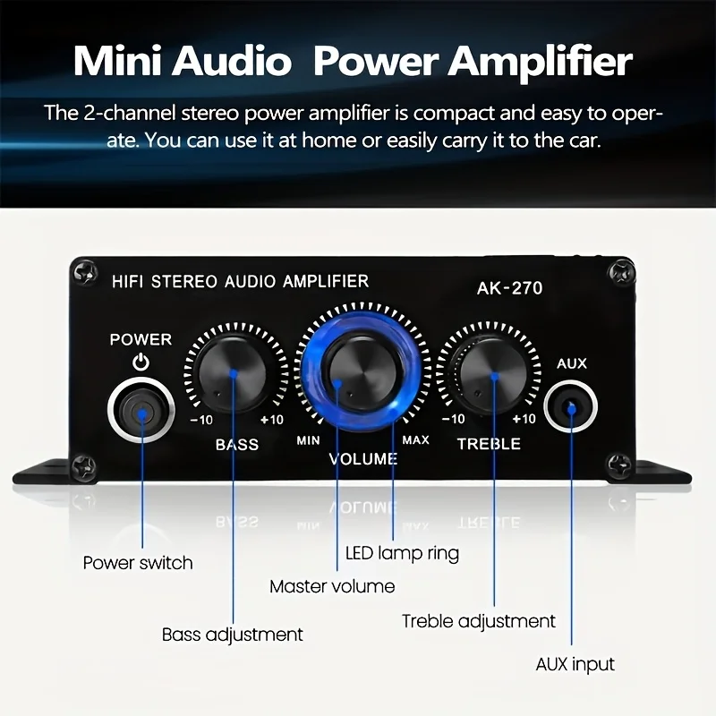 AK-270 400W มินิเพาเวอร์แอมป์  - Home Cinema Beamer บทวิจารณ์และราคา