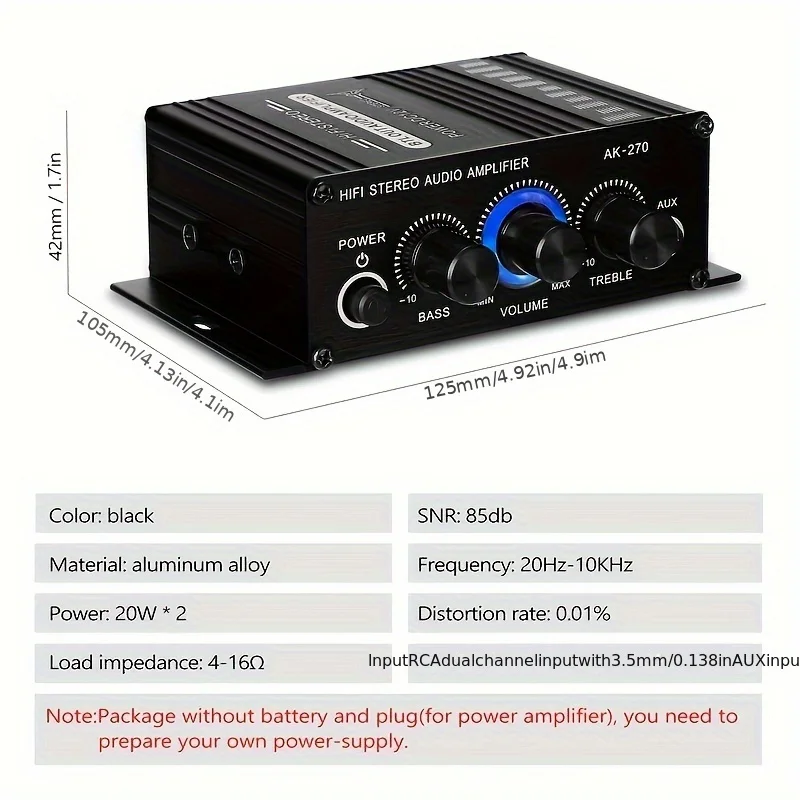 AK-270 400W มินิเพาเวอร์แอมป์  - Home Cinema Beamer บทวิจารณ์และราคา