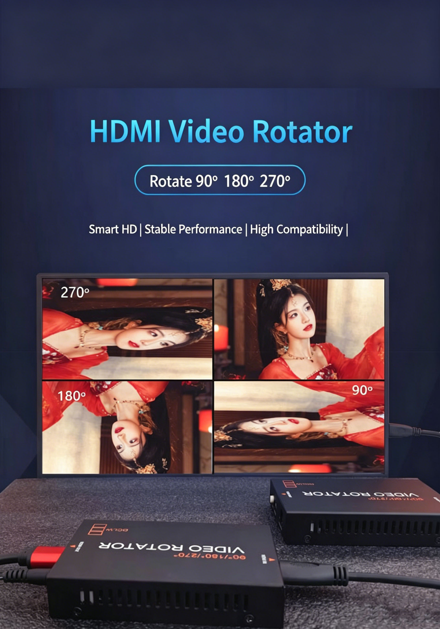 ตัวหมุนวิดีโอ HDMI 4K 90 180 2 - Home Cinema Video Processor บทวิจารณ์และราคา